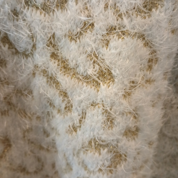 Nine West Woman's Jacquard Long Cardigan  Size XL   NWT  White & Gold - Picture 8 of 12